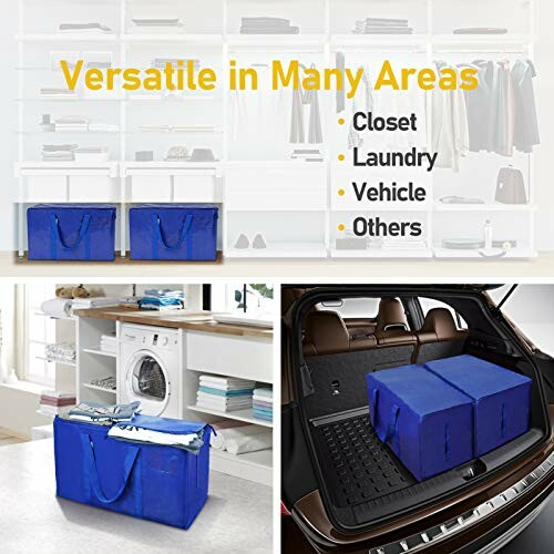 Blue storage bags used in closet, laundry, vehicle